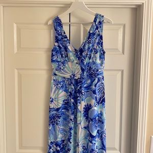 Lily Pulitzer NWT blue floral maxi dress size large